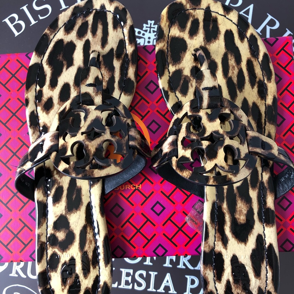 Tory Burch Miller Sandals in discontinued leopard
